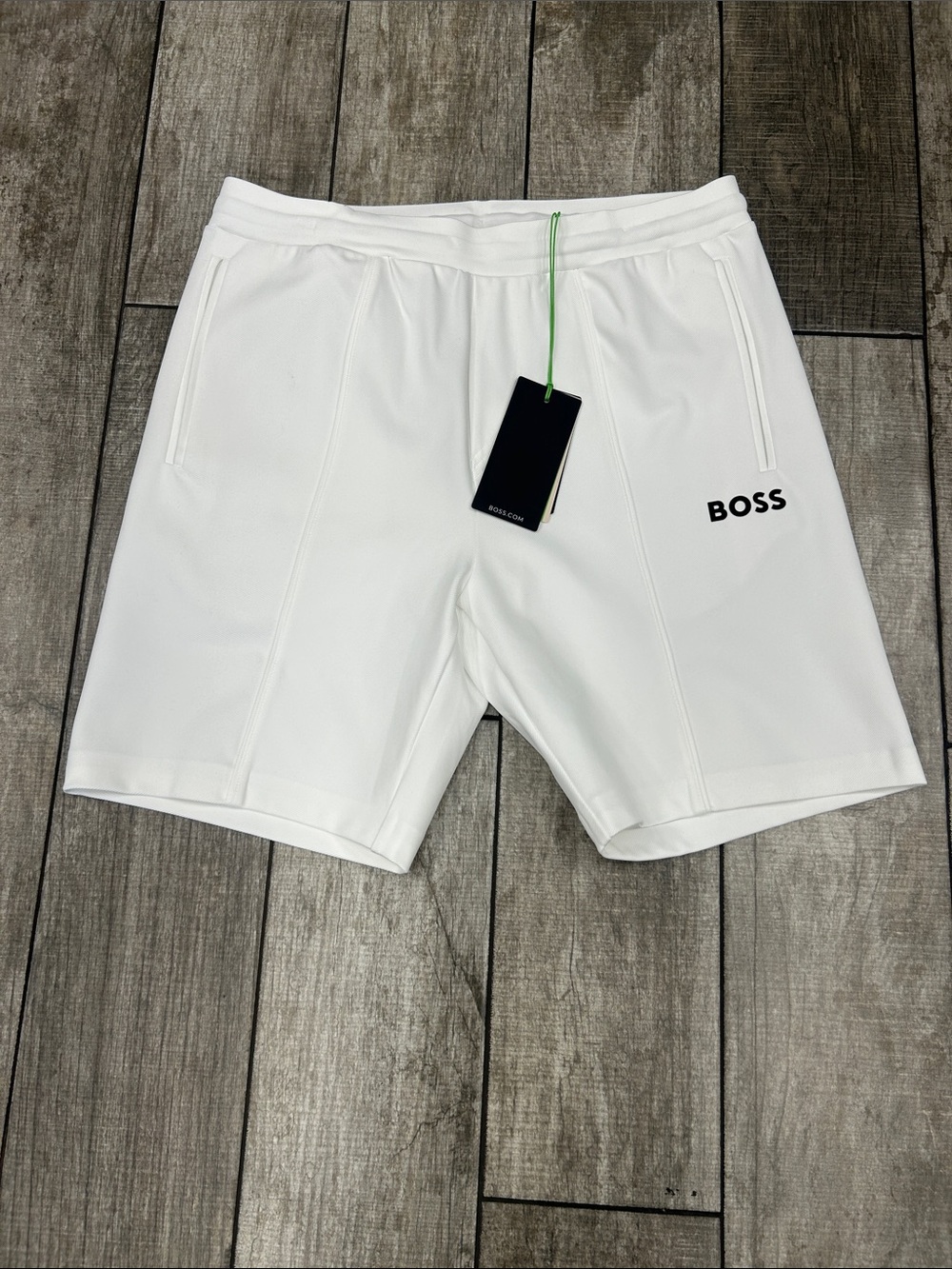 100% Authentic BOSS Men's White Athletic Shorts with drawstring NWT
